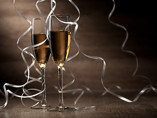 Image showing Pair glass of champagne