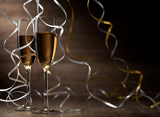 Image showing Pair glass of champagne