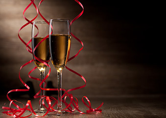 Image showing Pair glass of champagne