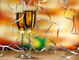 Image showing Pair glass of champagne