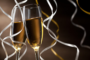 Image showing Pair glass of champagne