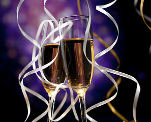 Image showing Pair glass of champagne