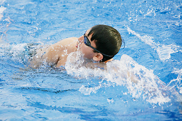 Image showing man swims in swimming pool 