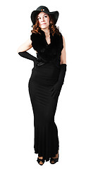 Image showing elegant woman in black