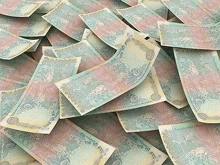 Image showing Indian Rupees, money pile indian bills