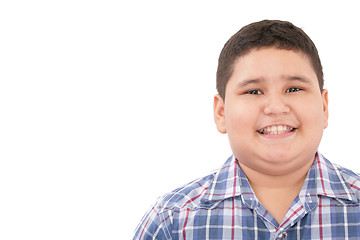 Image showing Portrait of a cute boy, isolated on white 