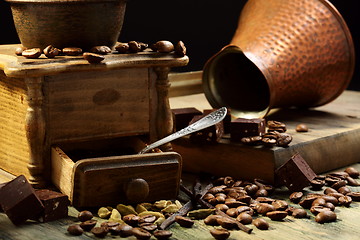 Image showing Coffee, spices and chocolate.