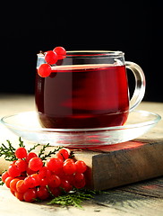 Image showing Herbal tea with viburnum. 