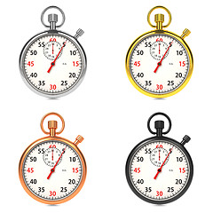 Image showing Stopwatch Set on White Background.