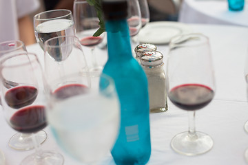 Image showing Glasses at a wine tasting