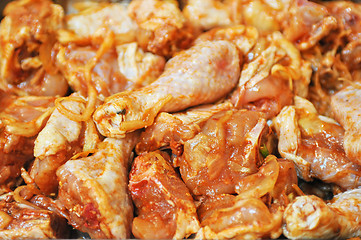 Image showing marinated chicken meat shashlik