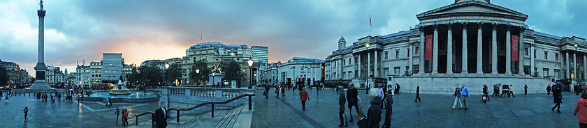 Image showing Trafalgar Square at Sunset - London