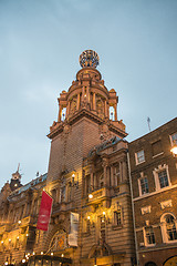 Image showing London street at autumn sunset