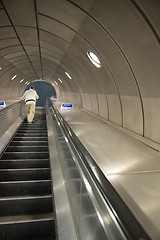 Image showing London underground tube station - futuristic background