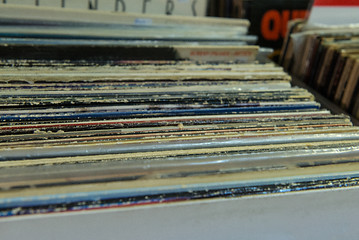 Image showing Vinyl LP Record Collection in Crate. This is a popular choice fo