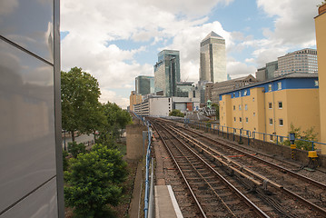 Image showing Office Buildings and Skyscrapers in Canary Wharf, financial dist