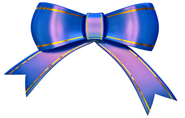 Image showing blue satin gift bow