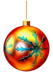 Image showing red Christmas ball on white background