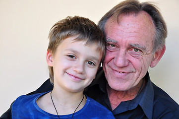 Image showing portrait of smiling father and  son