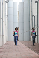 Image showing beautiful young woman in the city