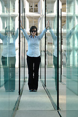 Image showing tourist woman have fun in france