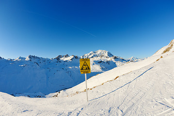 Image showing High mountains under snow in the winter