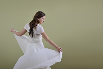 Image showing Portrait of a beautiful woman dressed as a bride