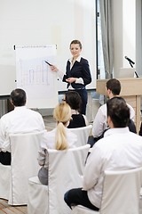 Image showing business woman giving presentation