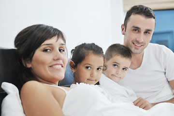 Image showing happy young Family in their bedroom