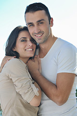 Image showing couple relaxing on balcony