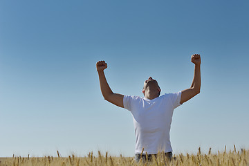 Image showing man in wheat field