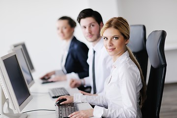 Image showing business people group working in customer and help desk office