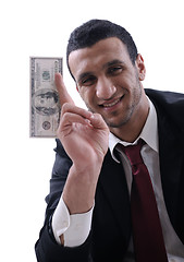 Image showing Business man holding money