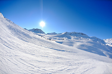 Image showing High mountains under snow in the winter