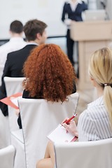 Image showing business woman giving presentation