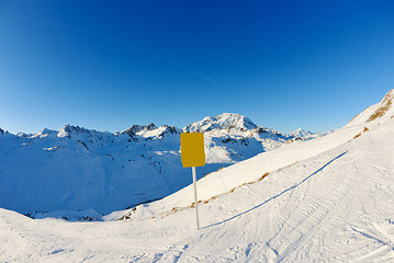 Image showing High mountains under snow in the winter