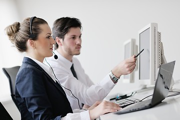 Image showing business people group working in customer and help desk office