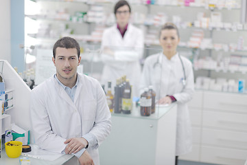 Image showing pharmacy drugstore people team
