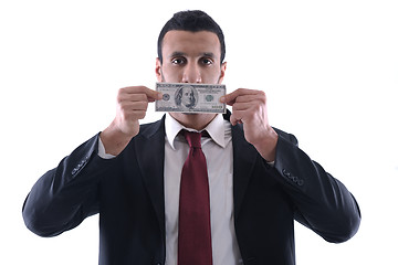 Image showing Business man holding money