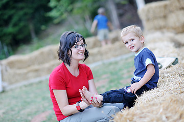 Image showing woman and child have fun outdoor