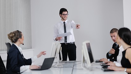 Image showing business people group working in customer and help desk office