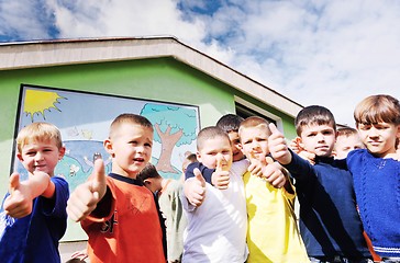 Image showing preschool  kids outdoor have fun