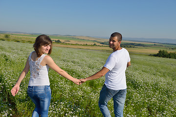 Image showing happy couple in wheat field