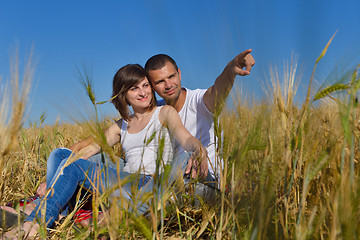 Image showing happy couple in wheat field