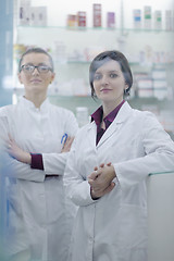 Image showing team of pharmacist chemist woman  in pharmacy drugstore