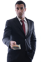 Image showing Business man holding money