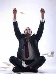 Image showing Business man holding money