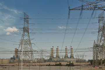 Image showing Electrical power lines and towers