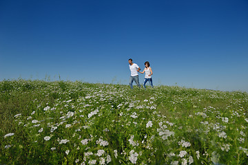 Image showing happy couple in wheat field