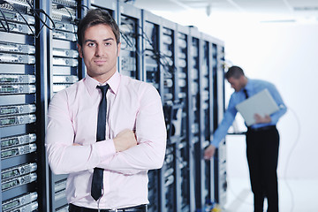 Image showing it enineers in network server room